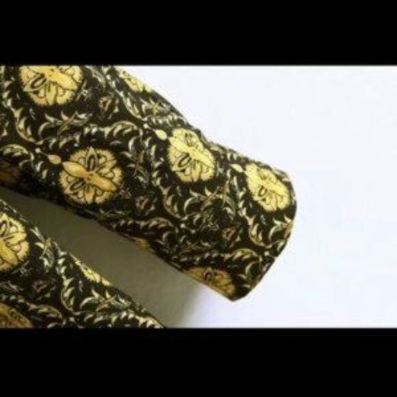 ZARA yellow black print button down blouse size XS - Picture 2 of 13